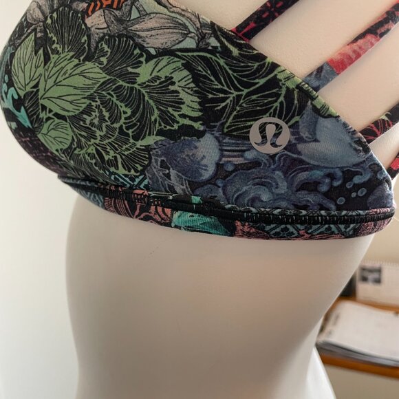 Lululemon Free To Be Bra Lunar New Year Artisan Multi Light Support Grn Blk Sz 6 - Picture 4 of 9